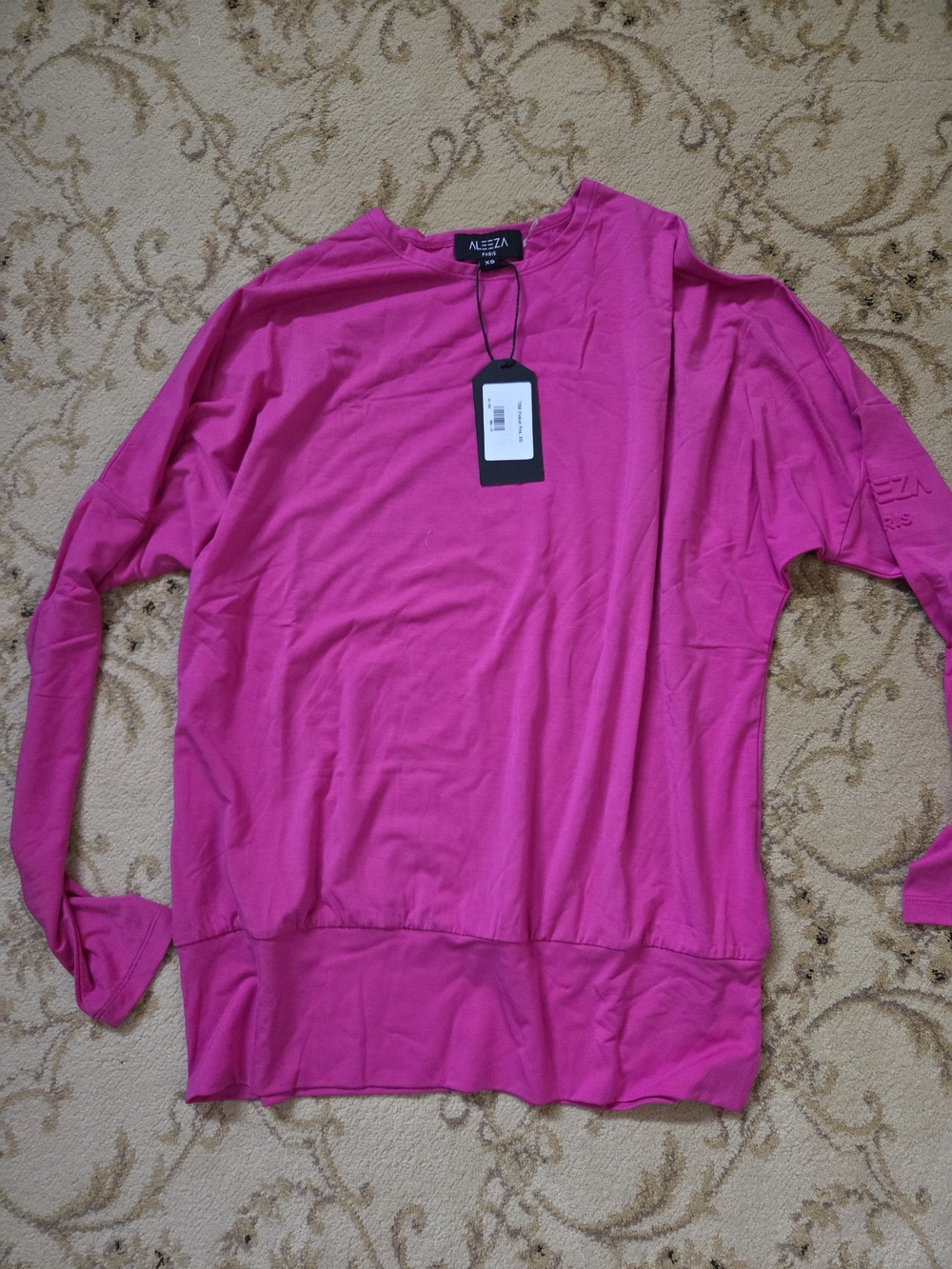 Aleeza Paris Relaxed Fit Long Sleeve Top, XS